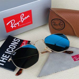 Ray-Ban For Men And Women FLAT LENSES Gradient Light Blue Sunglasses Yp8
